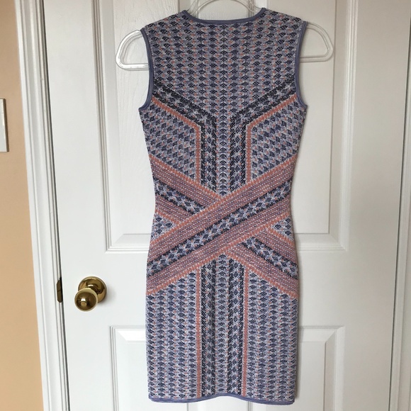 BCBGMAXAZRIA Purple Plunge Body-con Dress Size XXS - Picture 2 of 7